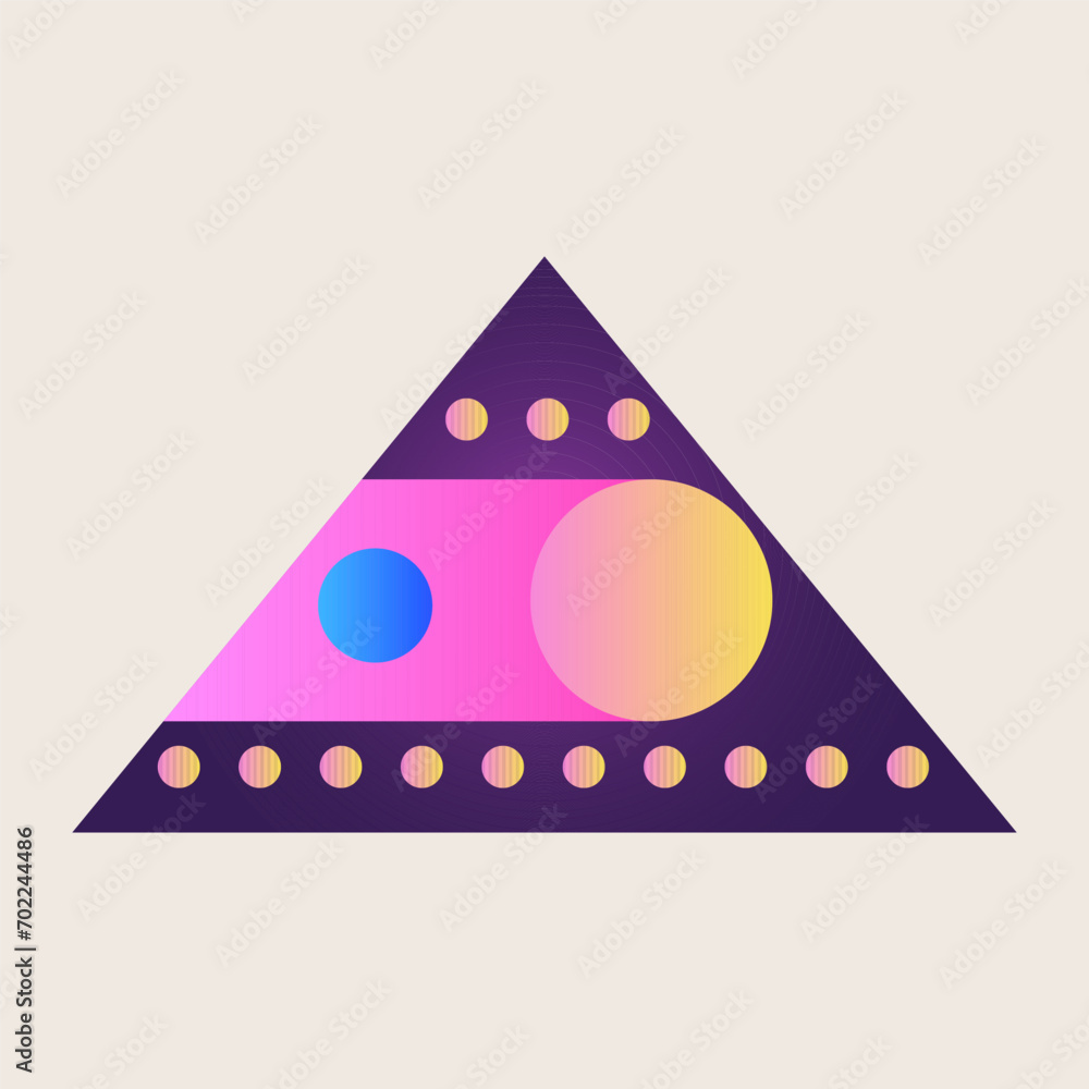 Poster triangle cone pyramid abstract gradient texture color geometric graphic shape element icon design
