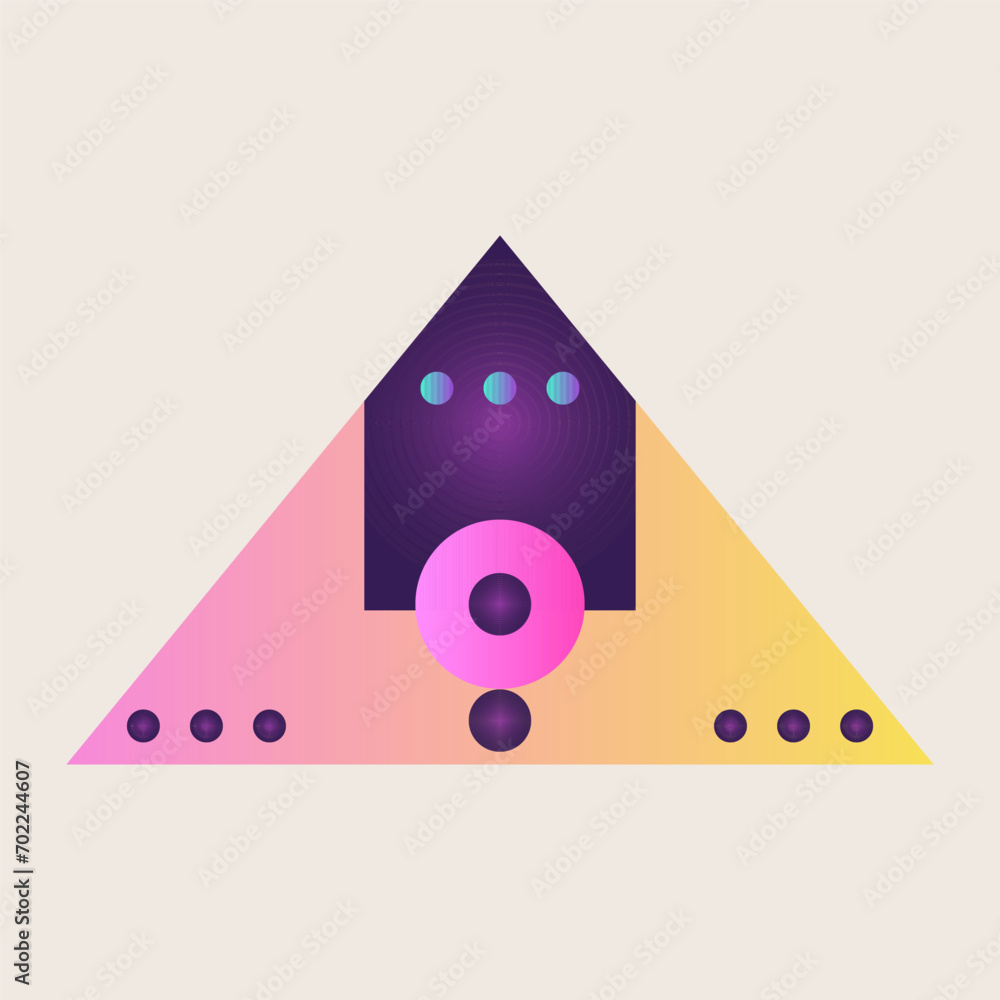 Poster triangle cone pyramid abstract gradient texture color geometric graphic shape element icon design