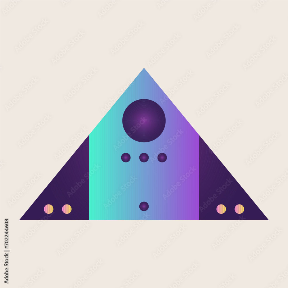 Poster triangle cone pyramid abstract gradient texture color geometric graphic shape element icon design