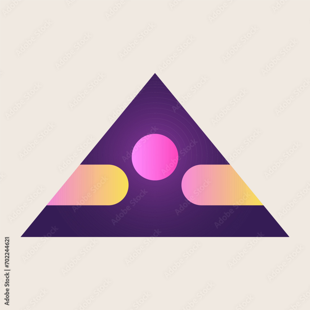 Poster triangle cone pyramid abstract gradient texture color geometric graphic shape element icon design