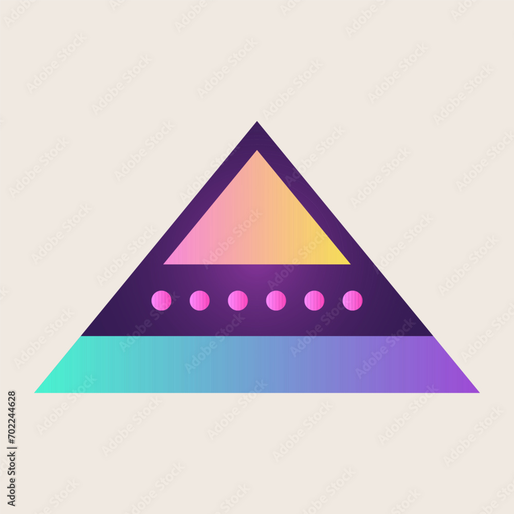 Poster triangle cone pyramid abstract gradient texture color geometric graphic shape element icon design