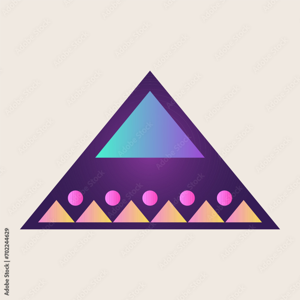 Poster triangle cone pyramid abstract gradient texture color geometric graphic shape element icon design