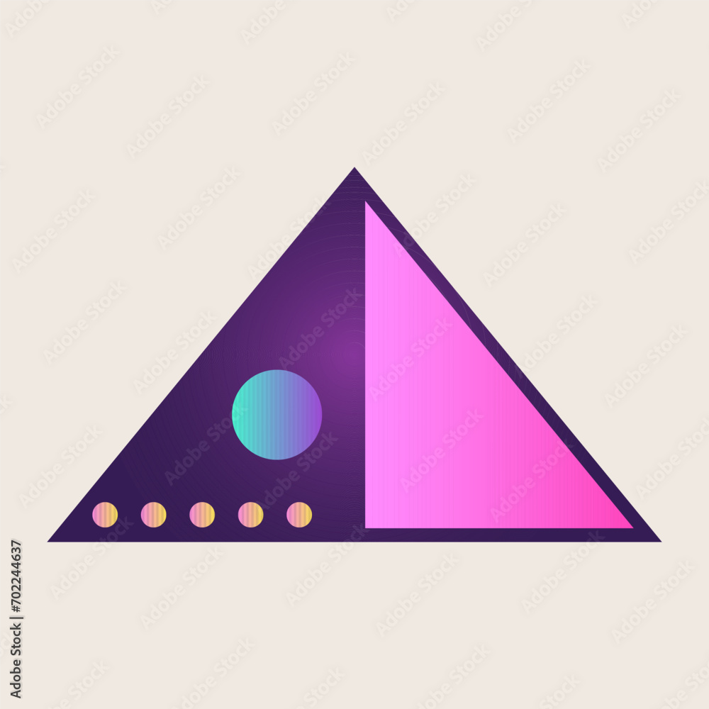 Poster triangle cone pyramid abstract gradient texture color geometric graphic shape element icon design