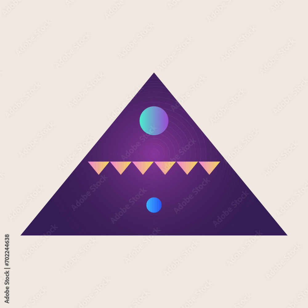 Poster triangle cone pyramid abstract gradient texture color geometric graphic shape element icon design