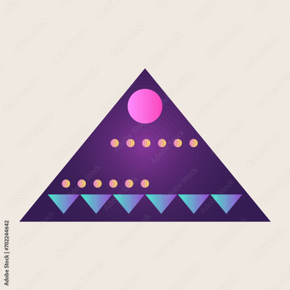 Poster triangle cone pyramid abstract gradient texture color geometric graphic shape element icon design