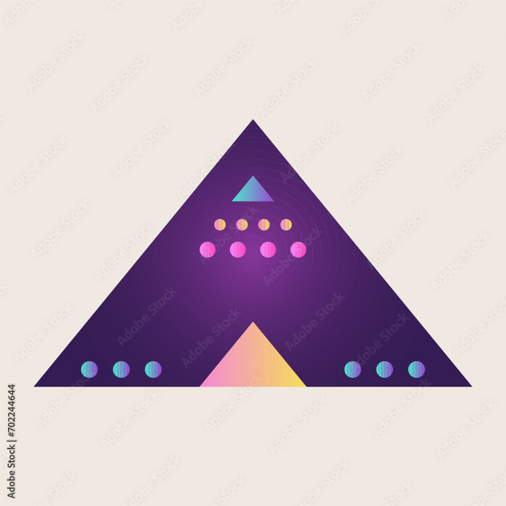 Poster triangle cone pyramid abstract gradient texture color geometric graphic shape element icon design