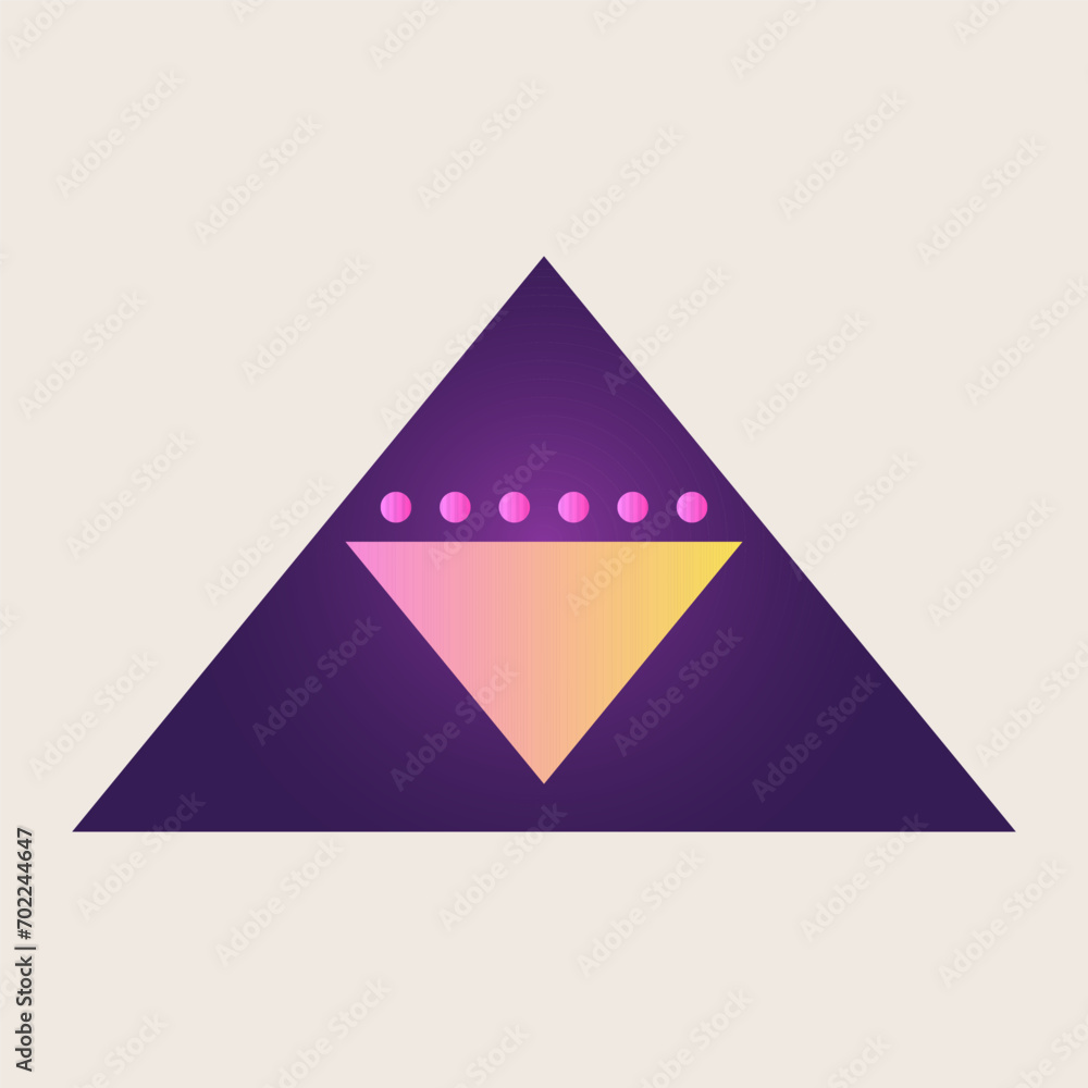 Poster triangle cone pyramid abstract gradient texture color geometric graphic shape element icon design