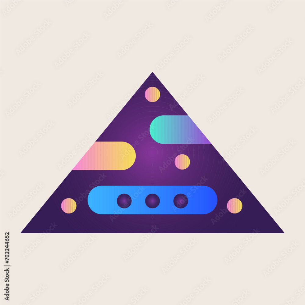 Poster triangle cone pyramid abstract gradient texture color geometric graphic shape element icon design