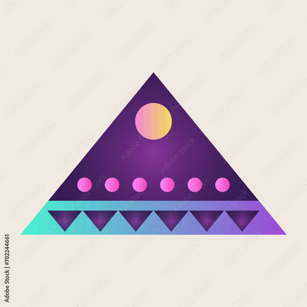 Poster triangle cone pyramid abstract gradient texture color geometric graphic shape element icon design