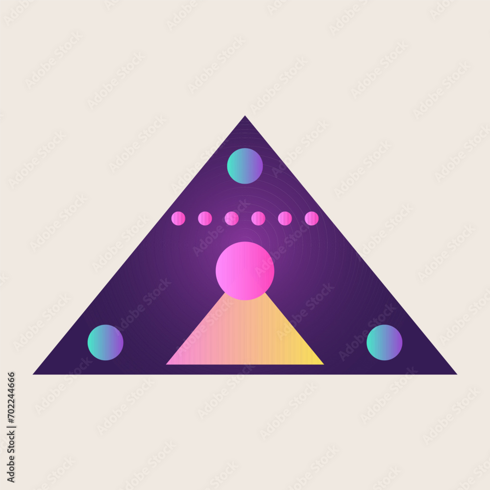 Poster triangle cone pyramid abstract gradient texture color geometric graphic shape element icon design