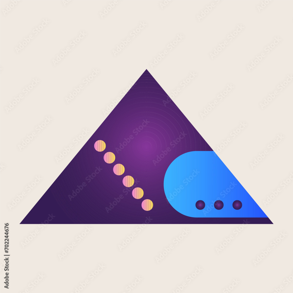 Poster triangle cone pyramid abstract gradient texture color geometric graphic shape element icon design