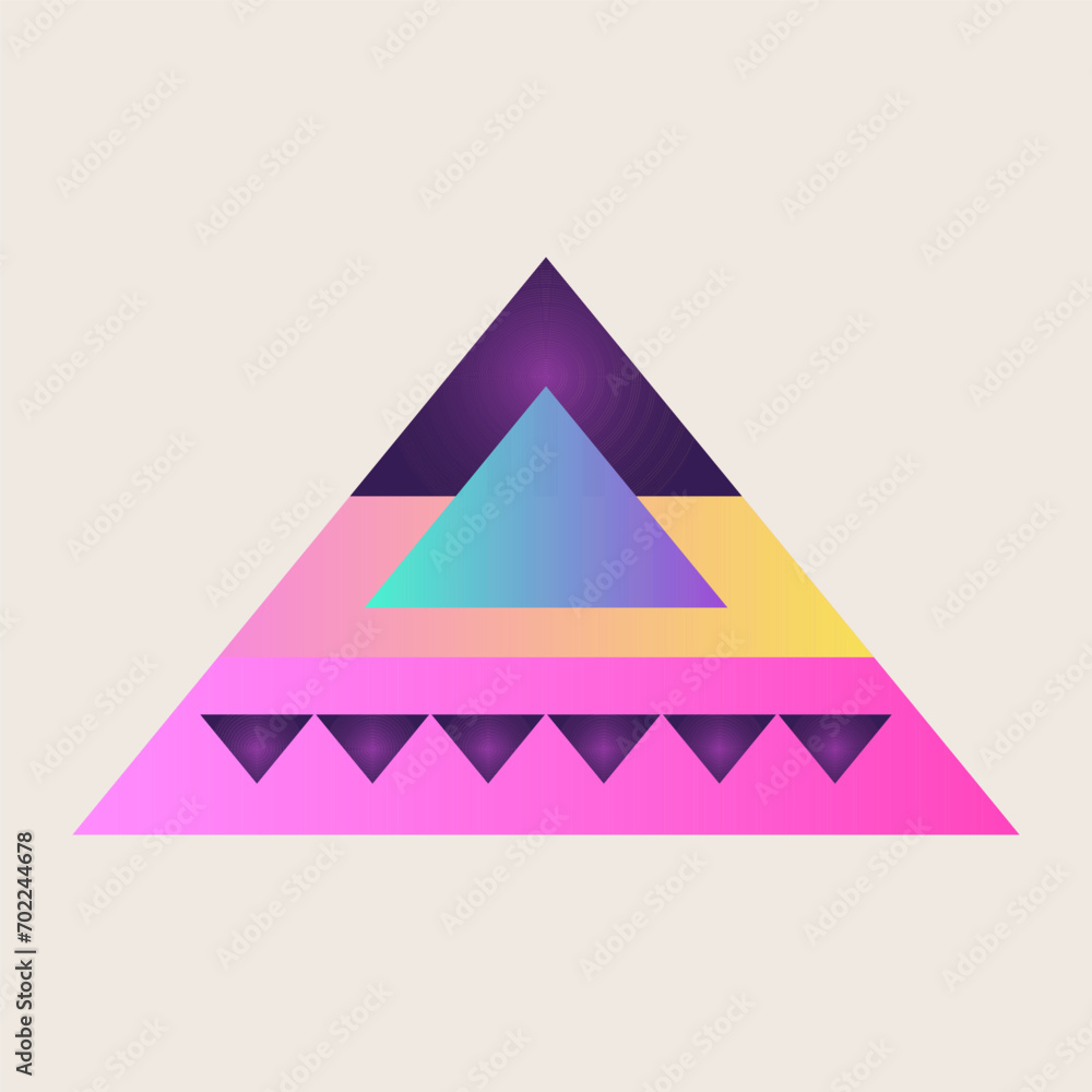 Poster triangle cone pyramid abstract gradient texture color geometric graphic shape element icon design