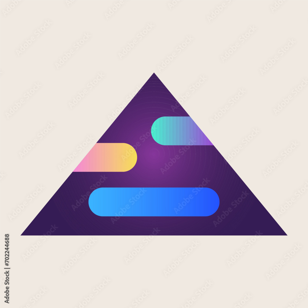 Poster triangle cone pyramid abstract gradient texture color geometric graphic shape element icon design