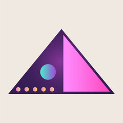Triangle Cone Pyramid Abstract Gradient Texture Color Geometric Graphic Shape Element Icon Design