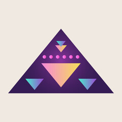 Triangle Cone Pyramid Abstract Gradient Texture Color Geometric Graphic Shape Element Icon Design