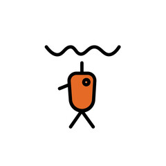 Fish Lake Water Filled Outline Icon