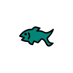 Fish Ocean Sea Filled Outline Icon