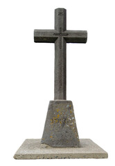  croix en pierre de lave sur fond transparent, PNG