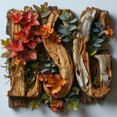 Written in block letters: "ESG". The font should be in the shape of leaves, but the background should be completely white in the middle and center and contain no other details