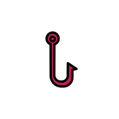 Fish Hook Bait Filled Outline Icon