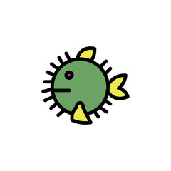 Fish Ruff Sea Filled Outline Icon