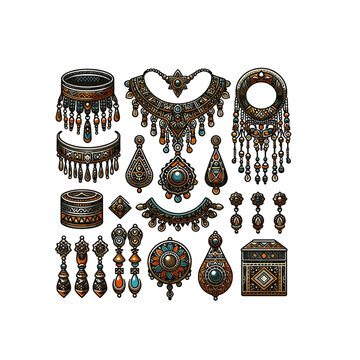  Arabic Jewelry Amazigh Touareg Vector