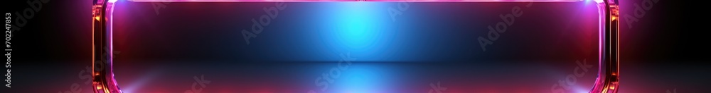 Poster neon hexagon frame with shining effects on dark background. empty glowing techno backdrop. vector il