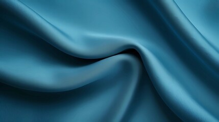 Close up of rippled blue satin fabric, Generative AI illustrations.