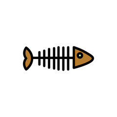 Head Bone Fish Filled Outline Icon