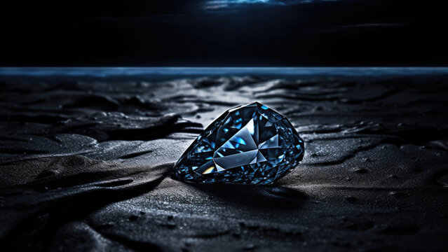 Black Sand Mirage: VVS Diamond in Masterful Shot