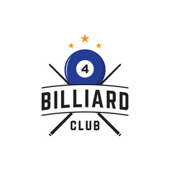 Billiards and cue cue creative logo template design. Logos of billiard sports games, clubs, tournaments and championships.
