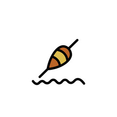 Fishing Float Bobber Filled Outline Icon
