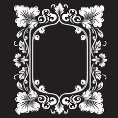 Minimalist Grandeur Black Frame Icon in Vector Logo Design Baroque Essence Artistic Decorative Frame Vector Logo