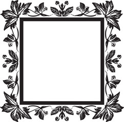 Sophisticated Whimsy Artistic Decorative Frame Vector Art Nouveau Inspired Vector Black Frame Logo Icon Design