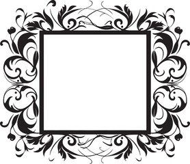 Modern Renaissance Artistic Decorative Frame Vector Logo Enigmatic Appeal Vector Black Frame Icon for Artistic Logos