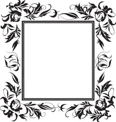 Enigmatic Appeal Vector Black Frame Icon for Artistic Logos Contemporary Classicism Artistic Decorative Frame in Vector Black