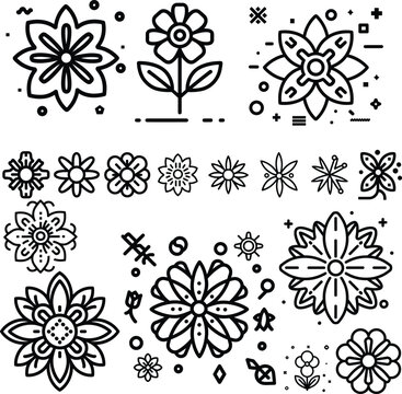 Icon set of flower Editable vector pictograms on a white background. Trendy outline symbols for mobile apps and website design. Premium pack of icons in trendy line style