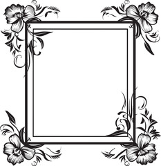 Harmonious Fusion Artistic Decorative Frame Vector in Black Elegant Precision Vector Black Frame Logo Icon Design