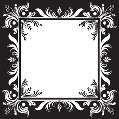 Elegant Precision Vector Black Frame Logo Icon Design Mystical Sophistication Artistic Decorative Frame Vector