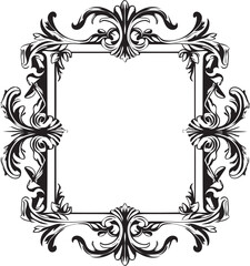 Dreamy Delicacy Artistic Decorative Frame Vector Logo Contemporary Opulence Vector Black Frame Icon Design