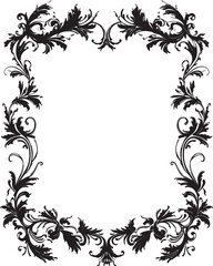 Ethereal Fusion Artistic Decorative Frame Vector in Black Dynamic Simplicity Vector Black Frame Logo Icon Design