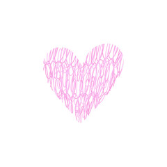 Doodle Hand Drawn love heart 