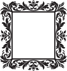 Elegant Precision Vector Black Frame Logo Icon Design Mystical Sophistication Artistic Decorative Frame Vector