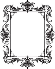 Subtle Grandeur Artistic Decorative Frame in Vector Black Edgy Elegance Vector Black Frame Logo Icon Design