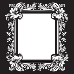 Contemporary Flourish Vector Black Frame Icon Design Harmonious Fusion Artistic Decorative Frame Vector Black