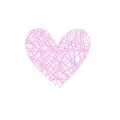Doodle Hand Drawn love heart 