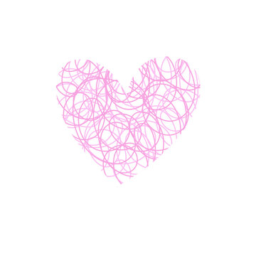 Doodle Hand Drawn love heart 