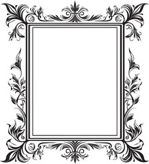 Subtle Grandeur Artistic Decorative Frame in Vector Black Edgy Elegance Vector Black Frame Logo Icon Design