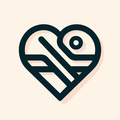 Heart, love, romance or valentine's day vector icon for apps and websites