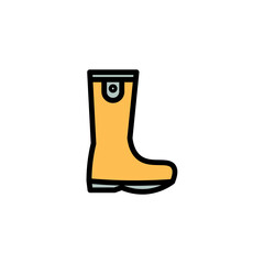 Boots Shoes Rubber Filled Outline Icon